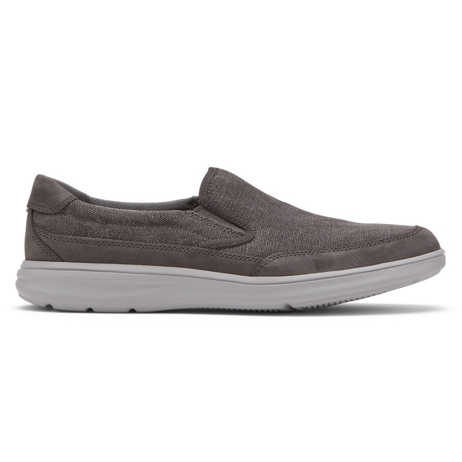 Rockport Beckwith Men\'s Slip On Sneakers Dark Grey | NWP3S-PH