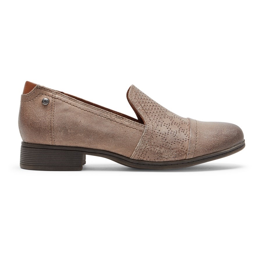 Rockport Cobb Hill Crosbie Slip-On Women\'s Loafers Brown | QLXRU-PH