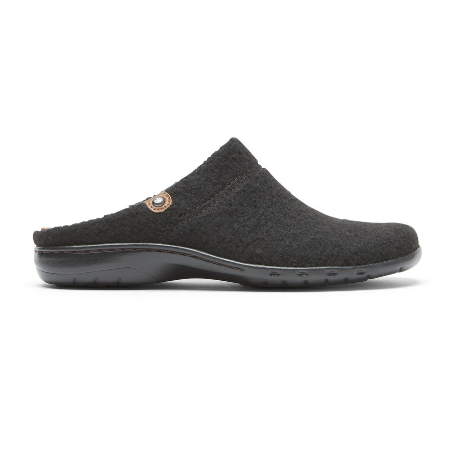 Rockport Cobb Hill Penfield Clog Women\'s Slides Black | 4HGPW-PH