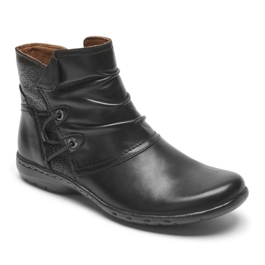 Rockport Cobb Hill Penfield Ruched Women's Booties Black | NZ1PH-PH