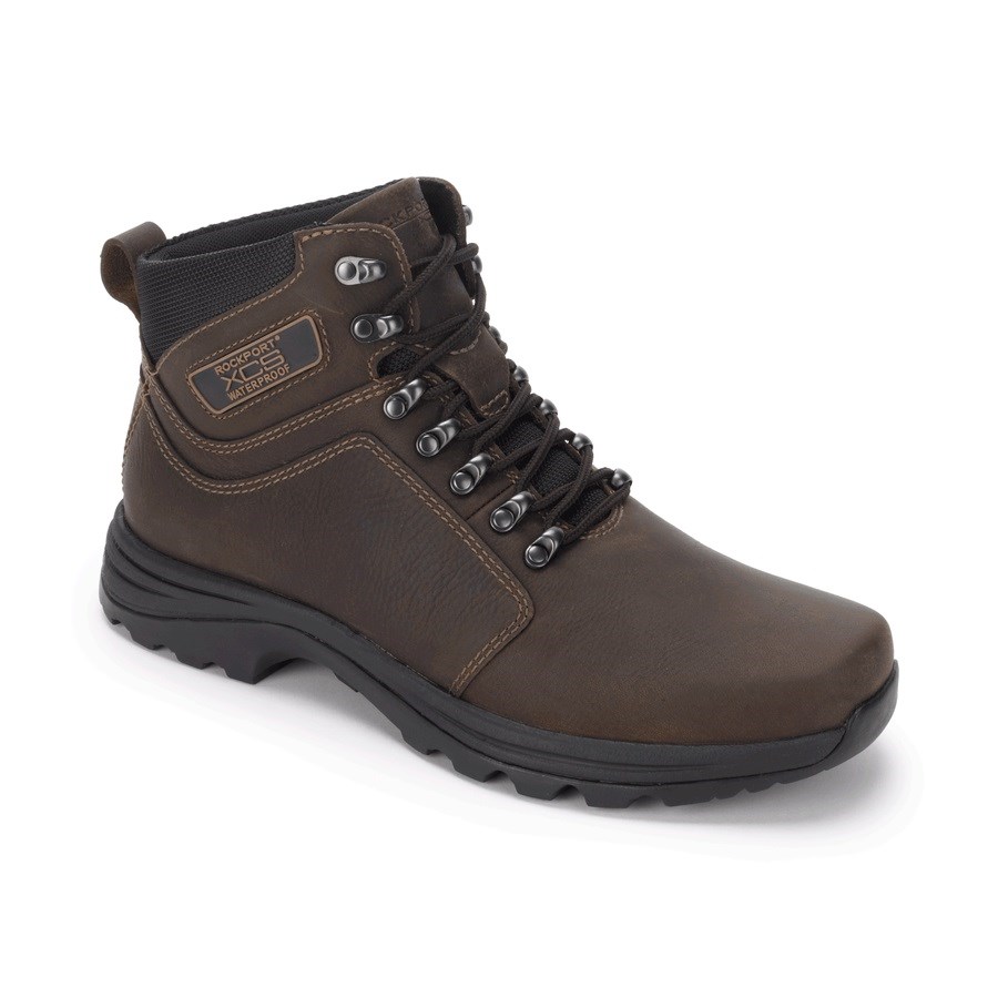 Rockport Cold Springs Waterproof Elkhart Men's Boots Dark Brown | Q3UGJ-PH