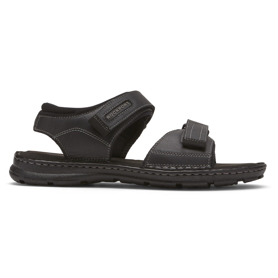 Rockport Darwyn Quarter-Strap Men\'s Sandals Black | NXR1Z-PH