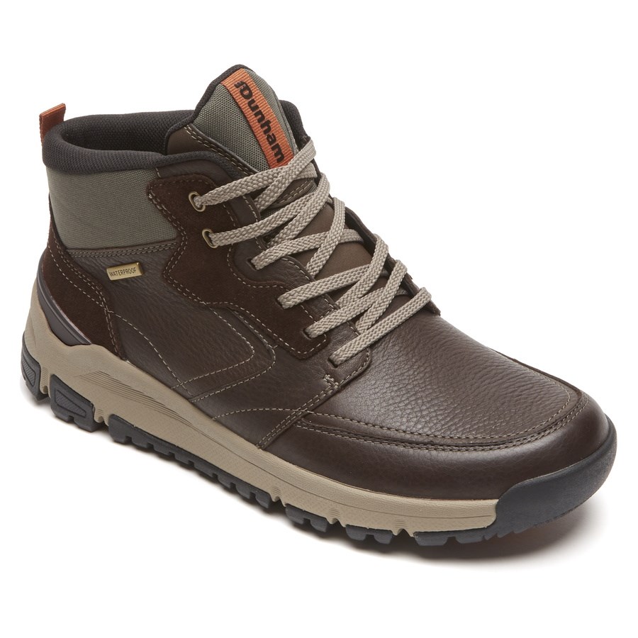 Rockport Glastonbury Mid Waterproof Men's Boots Dark Brown | V51IQ-PH