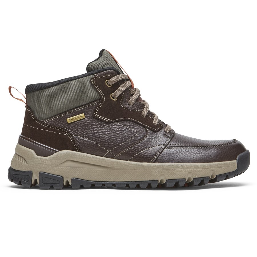 Rockport Glastonbury Mid Waterproof Men\'s Boots Dark Brown | V51IQ-PH