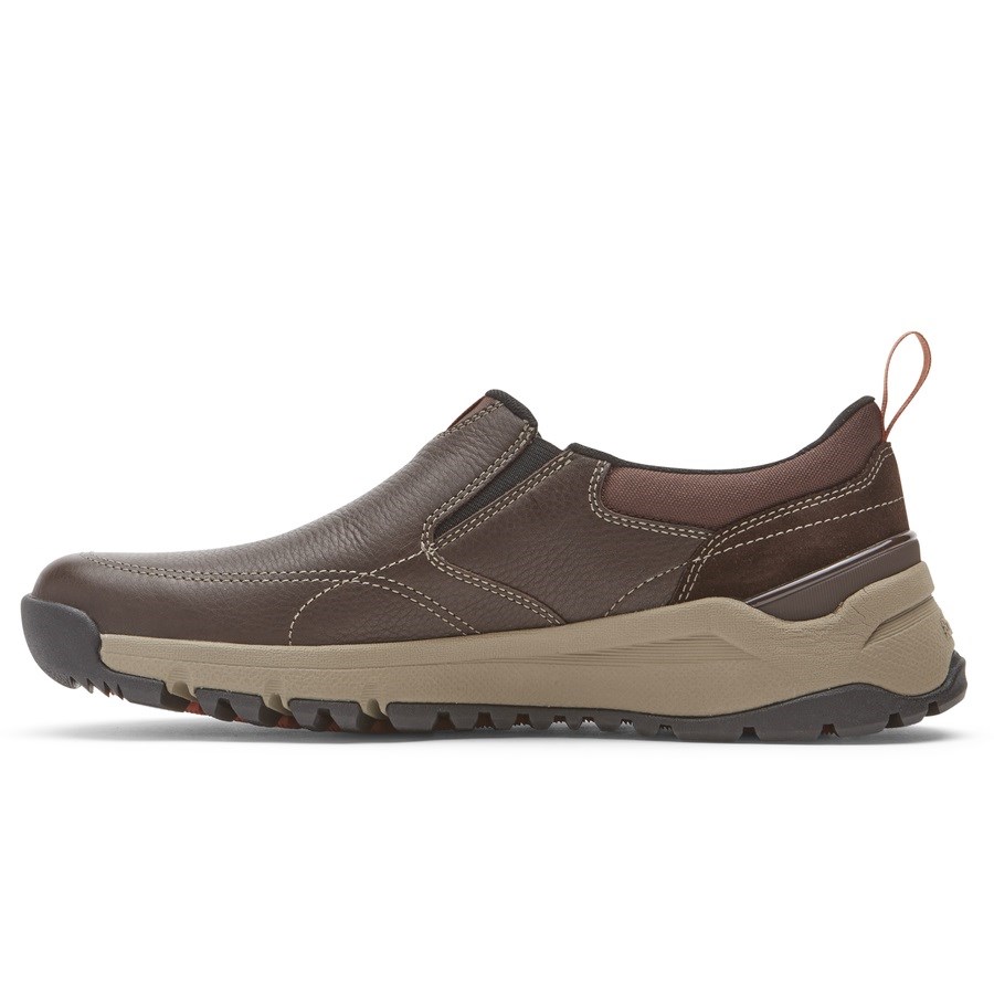 Rockport Glastonbury Waterproof Men's Slip On Sneakers Dark Brown | PIVK0-PH