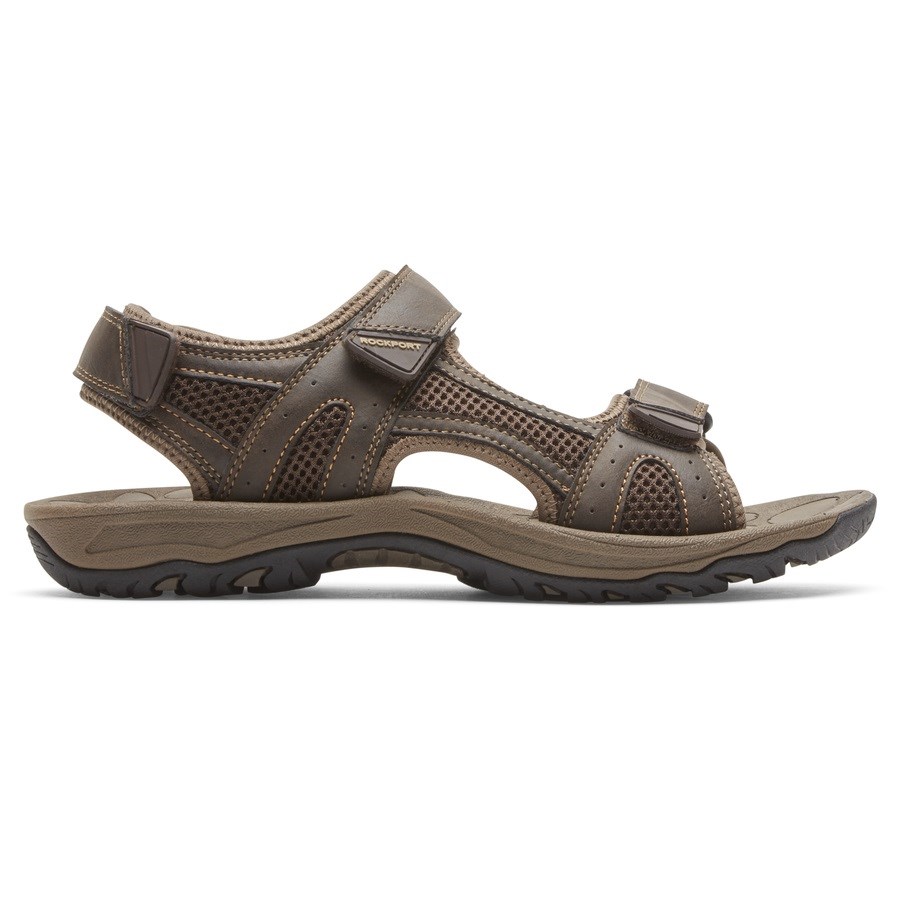 Rockport Hayes Quarter-Strap Men\'s Sandals Dark Brown | 1NOT5-PH