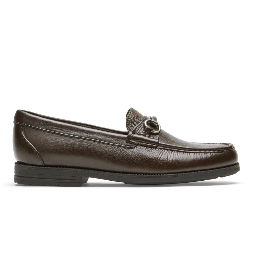 Rockport Preston Bit Men\'s Loafers Chocolate | K5ZQ3-PH