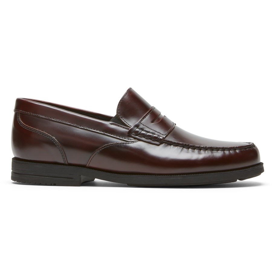 Rockport Preston Penny Men\'s Loafers Burgundy | URS5K-PH