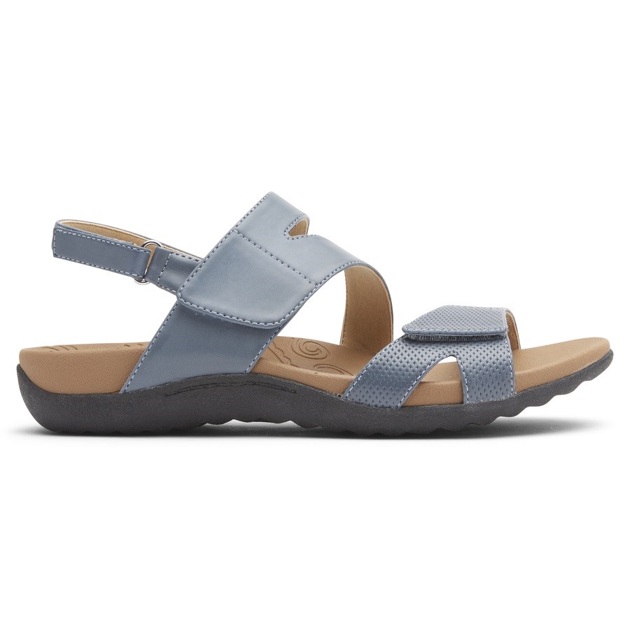 Rockport Ridge Adjustable Asymmetrical Women\'s Sandals Light Blue | H0L1Z-PH