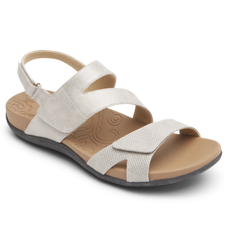 Rockport Ridge Adjustable Asymmetrical Women's Sandals White | KVNQU-PH