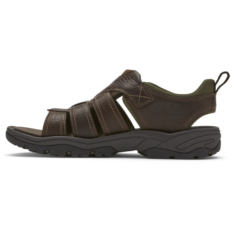 Rockport Springboro Rocklake Fisherman Men's Sandals Chocolate | 1TOSG-PH