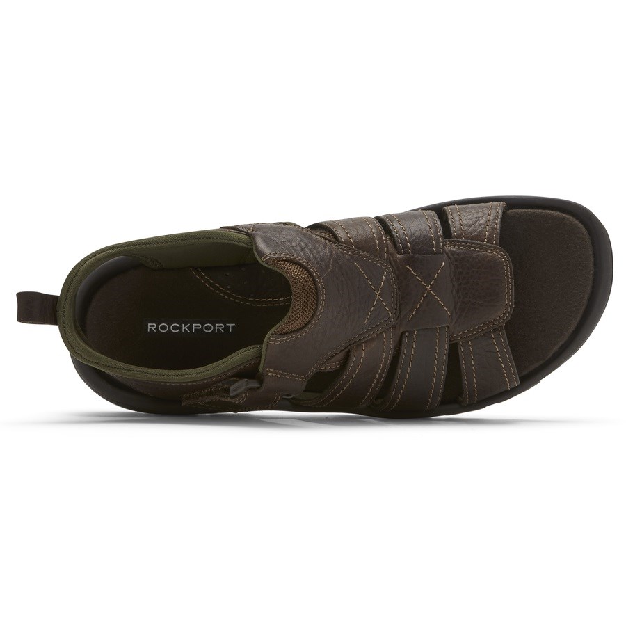 Rockport Springboro Rocklake Fisherman Men's Sandals Chocolate | 1TOSG-PH