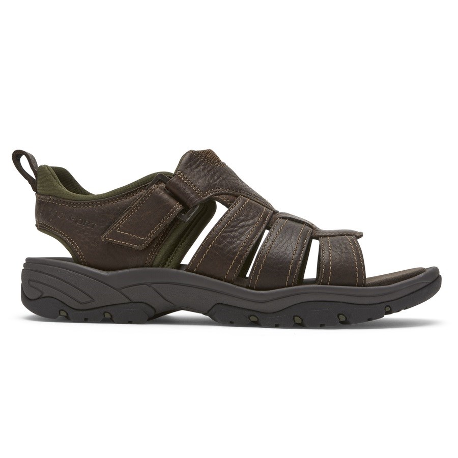 Rockport Springboro Rocklake Fisherman Men\'s Sandals Chocolate | 1TOSG-PH