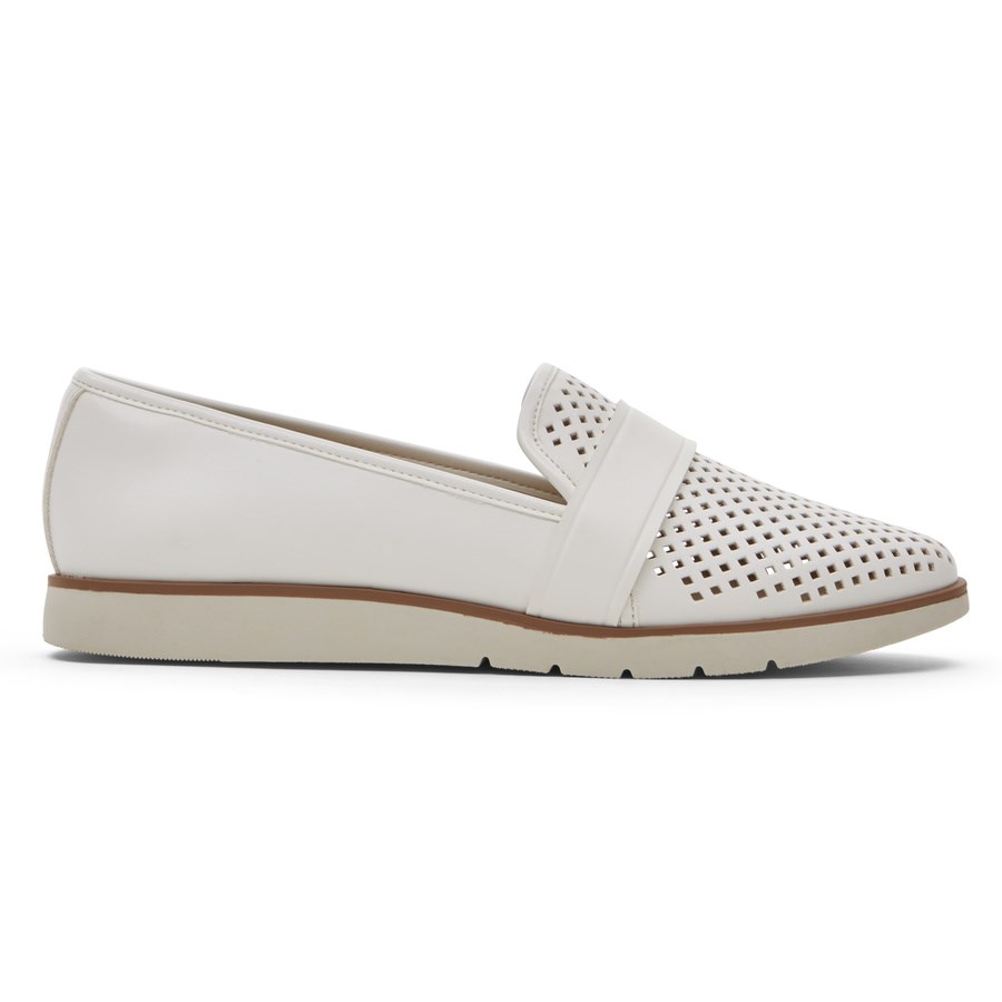 Rockport Stacie Perforated Women\'s Loafers White | GW2NP-PH