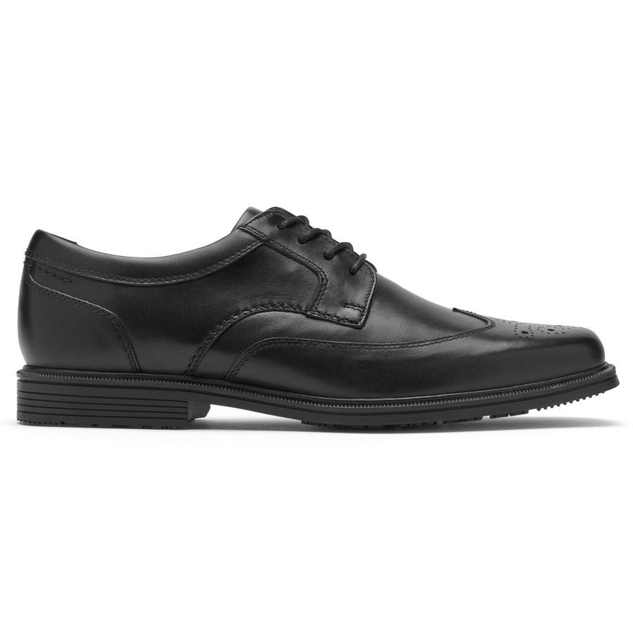 Rockport Taylor Waterproof Wingtip Men\'s Oxfords Shoes Black | 5QWUR-PH