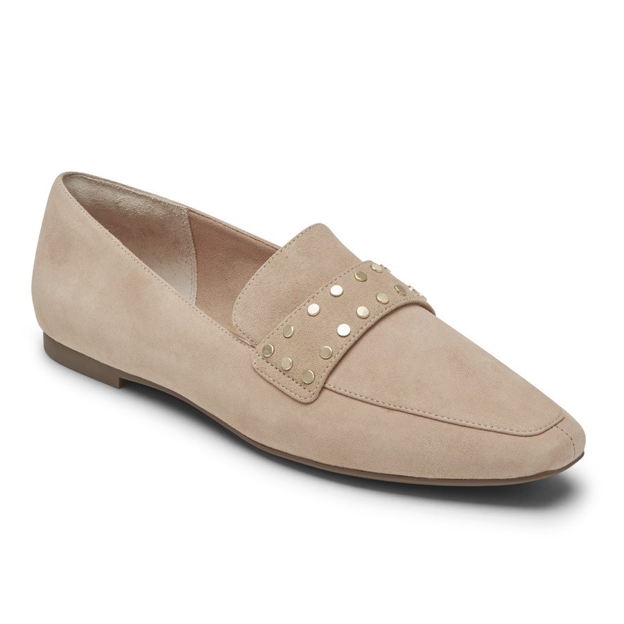 Rockport Total Motion Laylani Studded Women's Loafers Beige | XPTSZ-PH