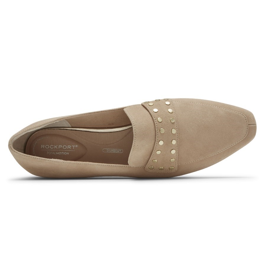 Rockport Total Motion Laylani Studded Women's Loafers Beige | XPTSZ-PH