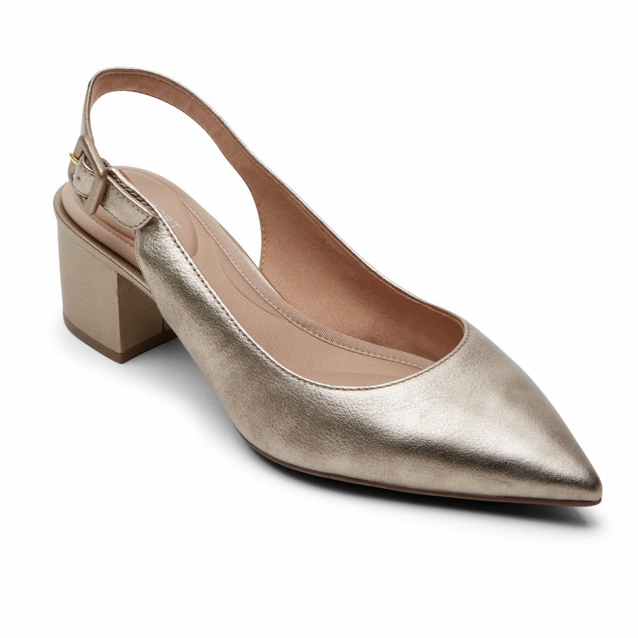 Rockport Total Motion Noelle Slingback Women's Heels Gold | P135Z-PH