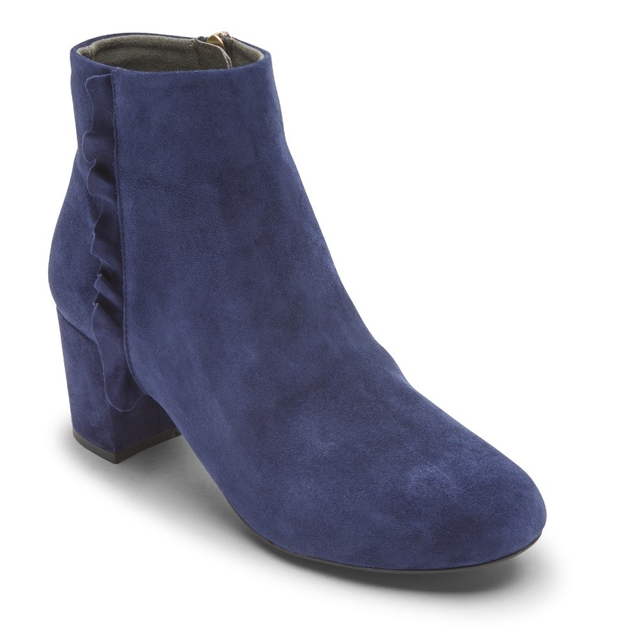 Rockport Total Motion Oaklee Ruffle Women's Booties Blue | JLXOT-PH