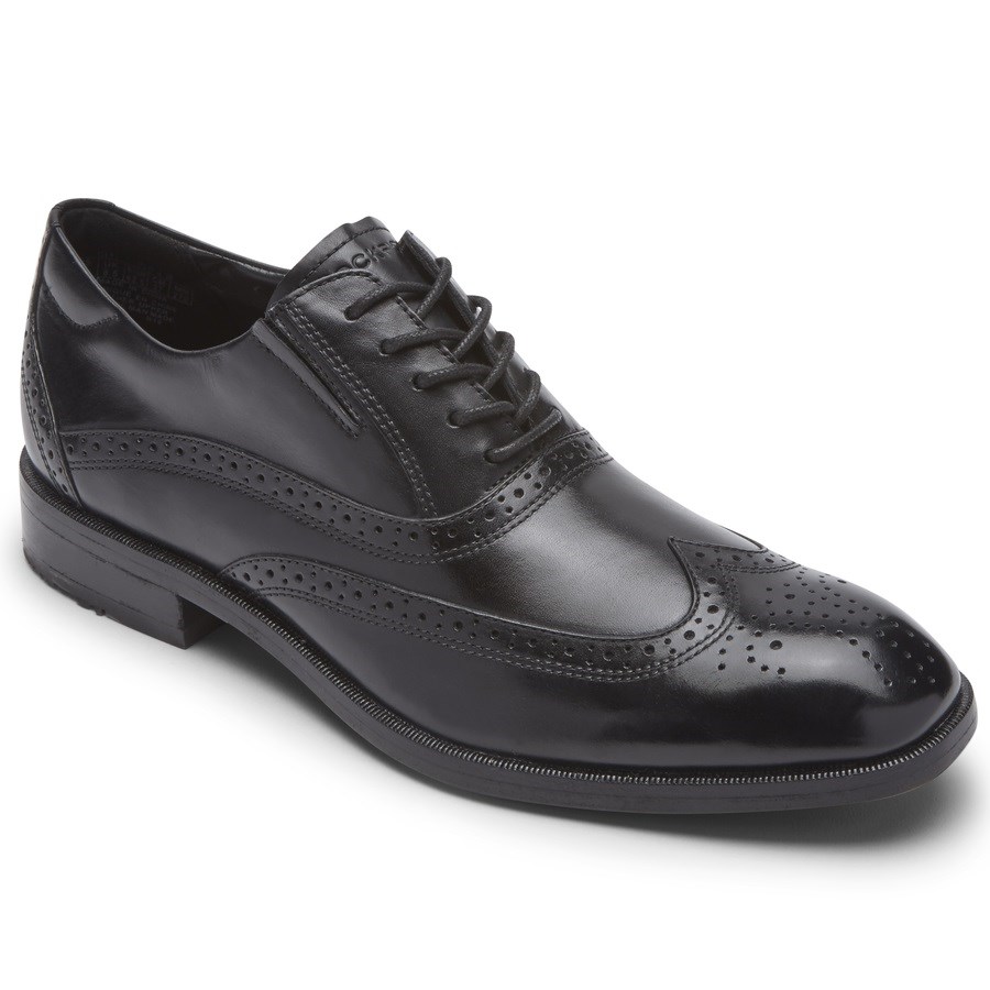 Rockport Total Motion Office Wingtip Men's Oxfords Shoes Black | 2T3MV-PH