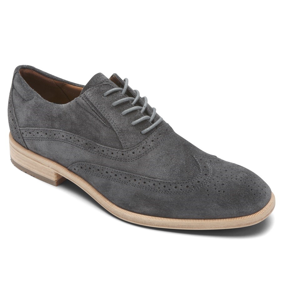 Rockport Total Motion Office Wingtip Men's Oxfords Shoes Grey | GQV5R-PH