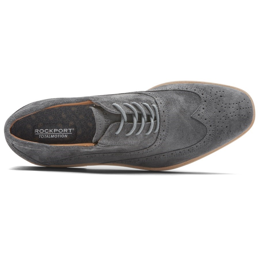 Rockport Total Motion Office Wingtip Men's Oxfords Shoes Grey | GQV5R-PH