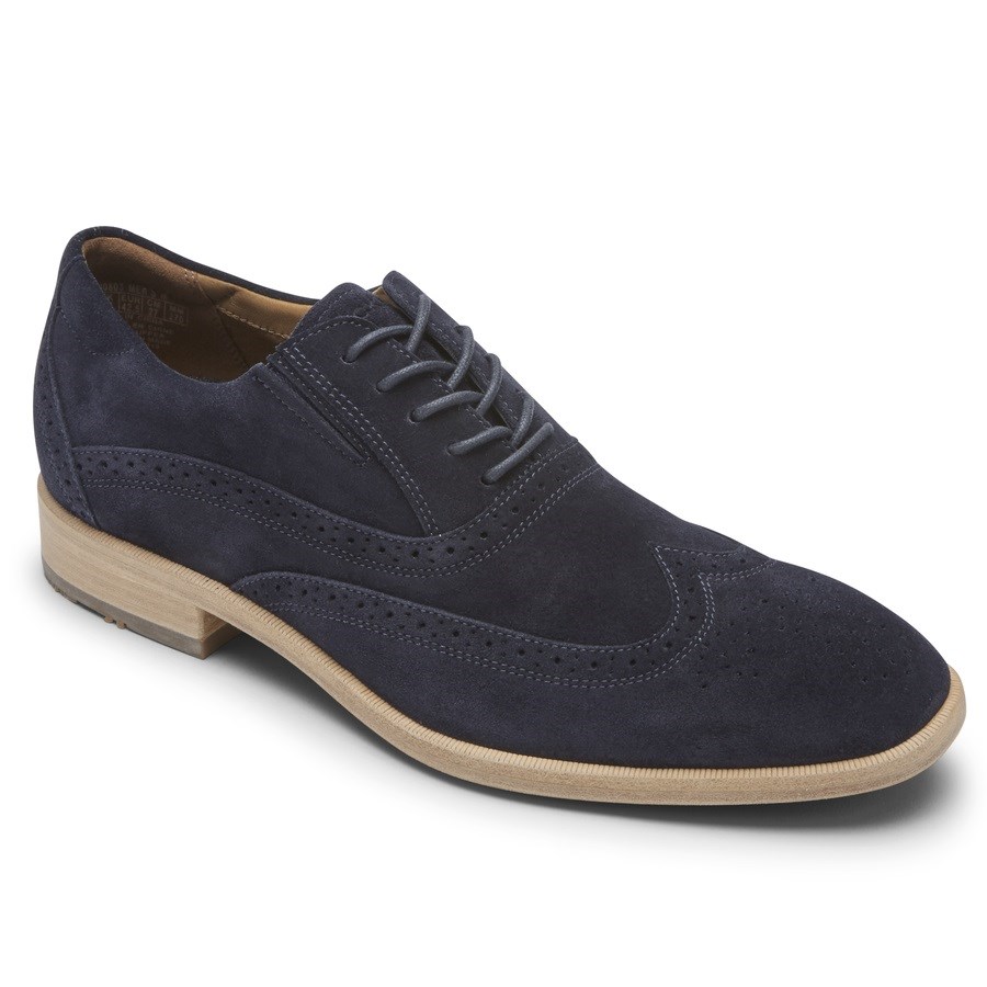 Rockport Total Motion Office Wingtip Men's Oxfords Shoes Navy | ZVQN2-PH