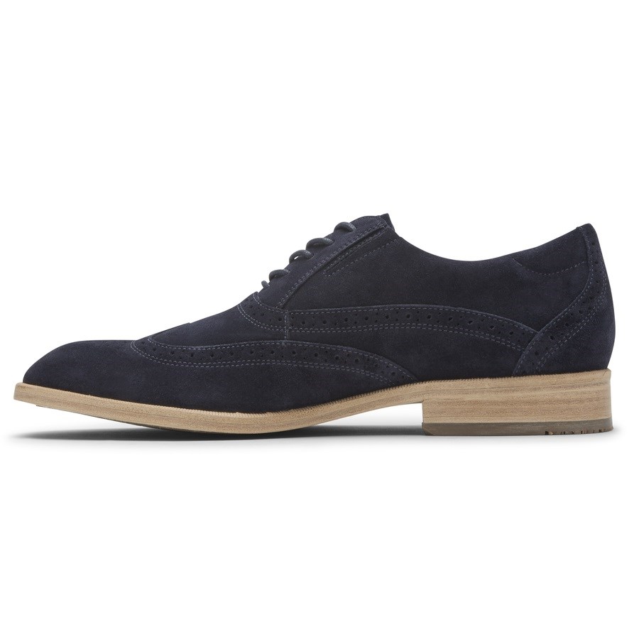 Rockport Total Motion Office Wingtip Men's Oxfords Shoes Navy | ZVQN2-PH