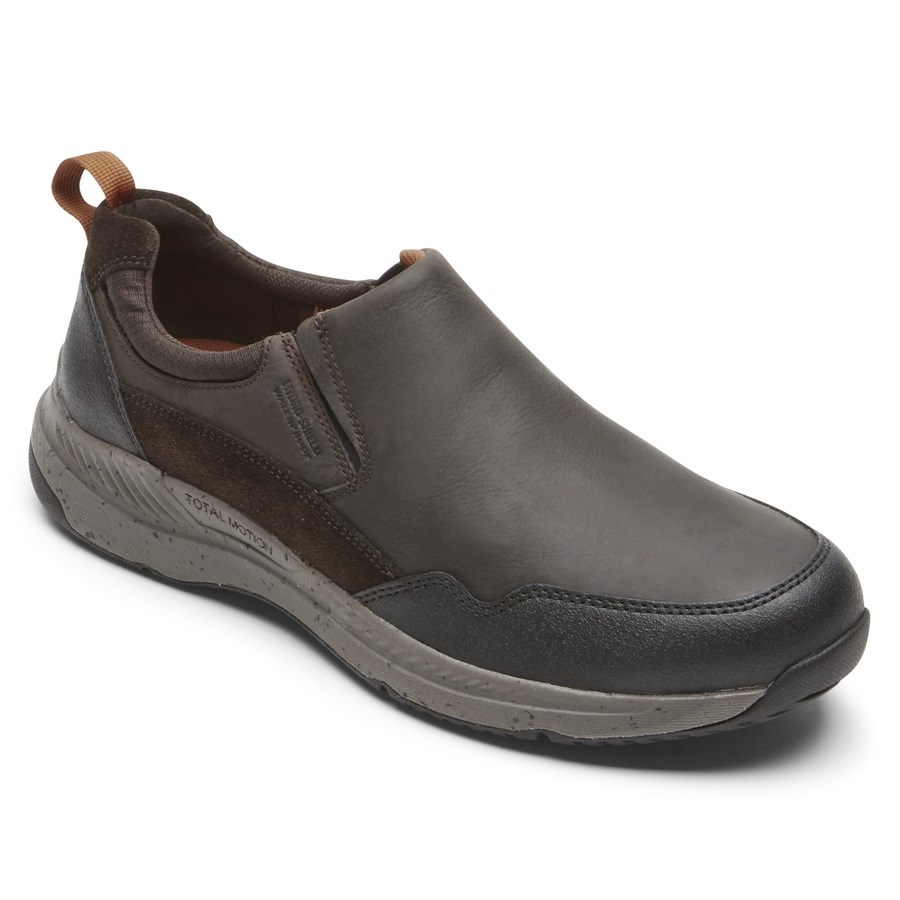 Rockport Total Motion Trail Waterproof Men's Slip On Sneakers Chocolate | I5VHT-PH