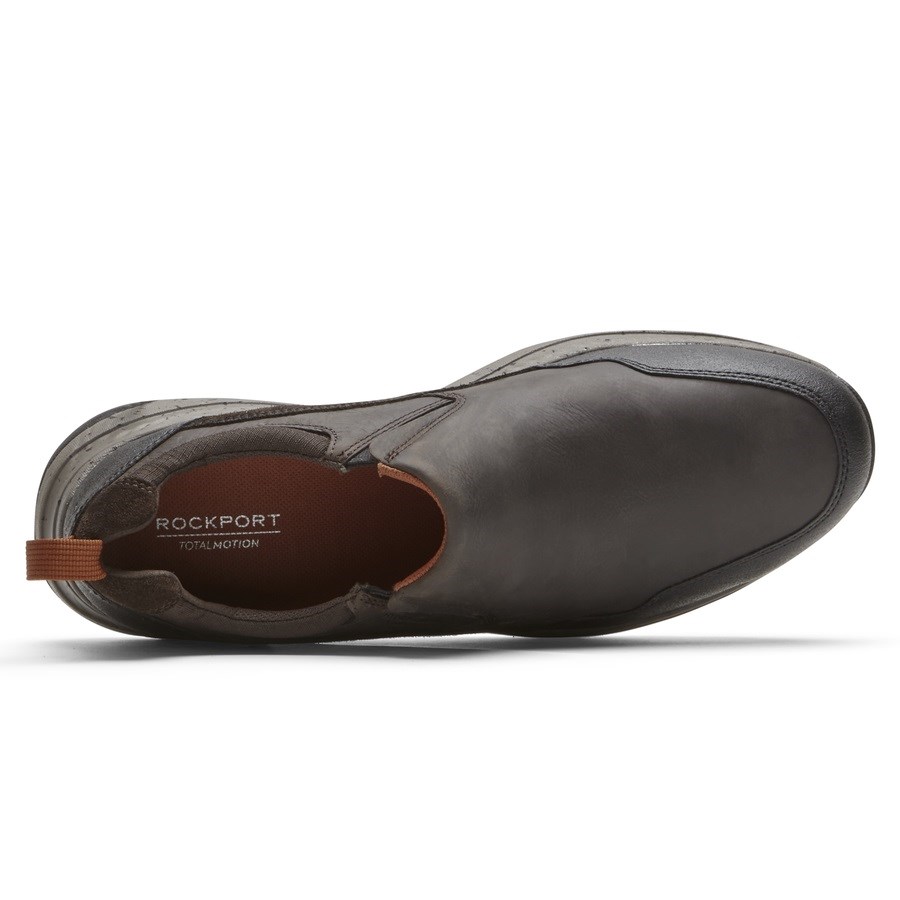 Rockport Total Motion Trail Waterproof Men's Slip On Sneakers Chocolate | I5VHT-PH