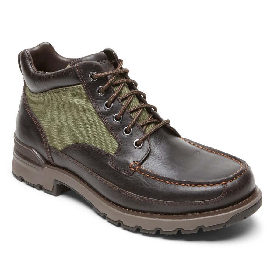 Rockport Total Motion Trek Keota Waterproof Men's Boots Dark Brown / Olive | 1LIHX-PH