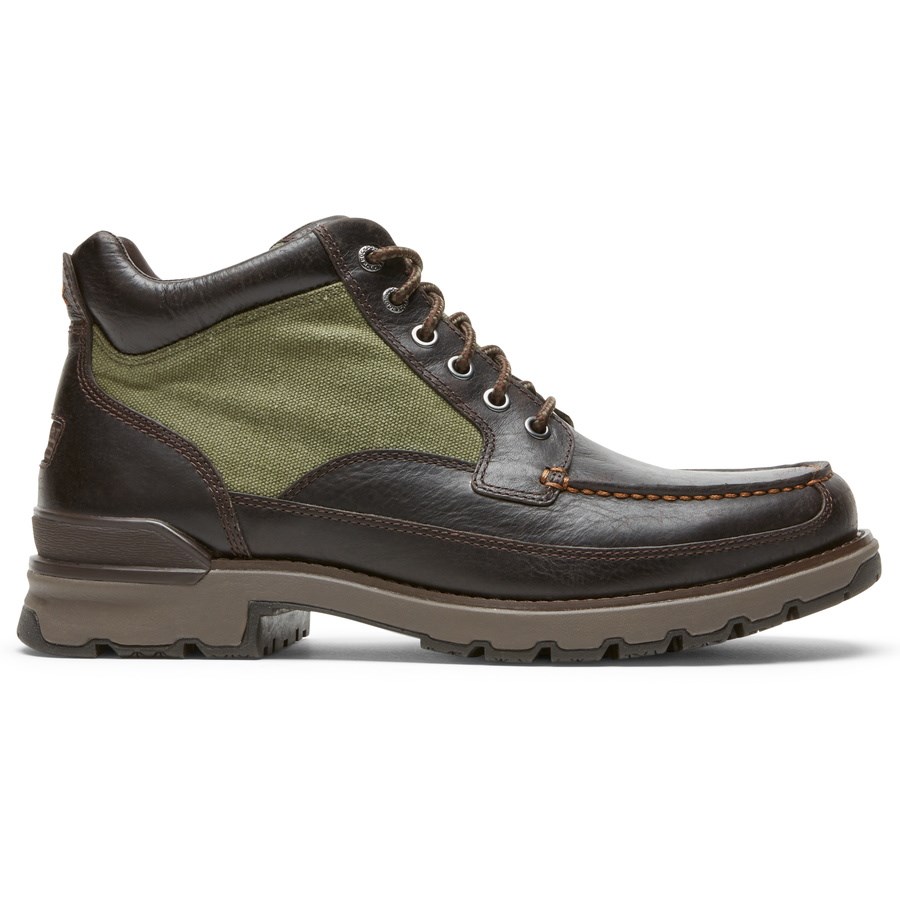 Rockport Total Motion Trek Keota Waterproof Men\'s Boots Dark Brown / Olive | 1LIHX-PH