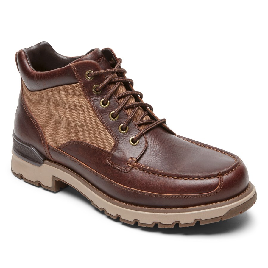 Rockport Total Motion Trek Keota Waterproof Men's Boots Burgundy | WYRNV-PH