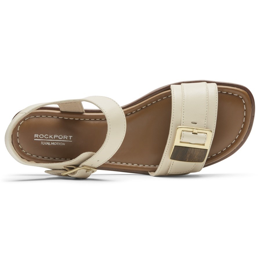 Rockport Total Motion Zadie Buckle Women's Sandals White | JV2HK-PH