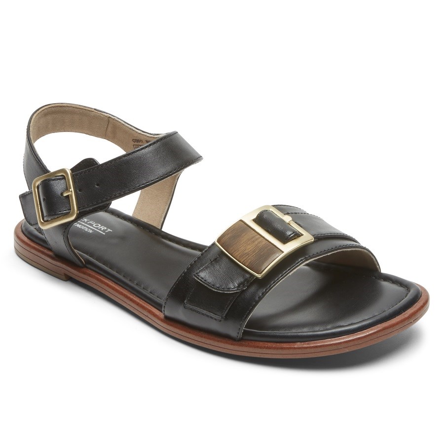 Rockport Total Motion Zadie Buckle Women's Sandals Black | W3H0S-PH