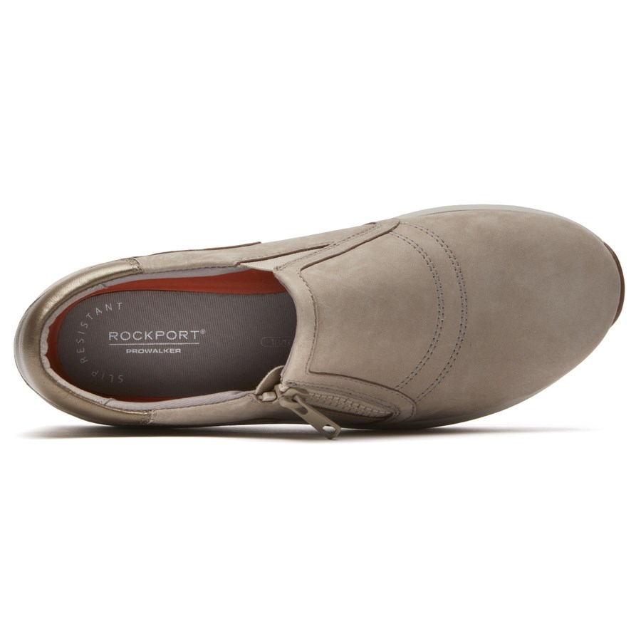 Rockport Trustride ProWalker Women's Slip On Sneakers Beige | HOQSN-PH