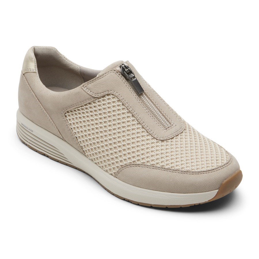 Rockport Trustride ProWalker Zip Women's Slip On Sneakers Beige | Z01MJ-PH