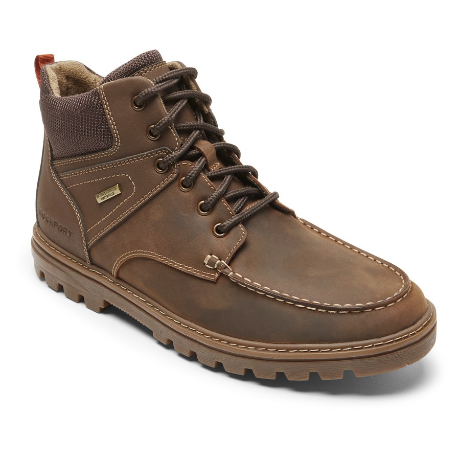 Rockport Weather Ready Moc Toe Waterproof Men's Boots Brown | K4QR0-PH