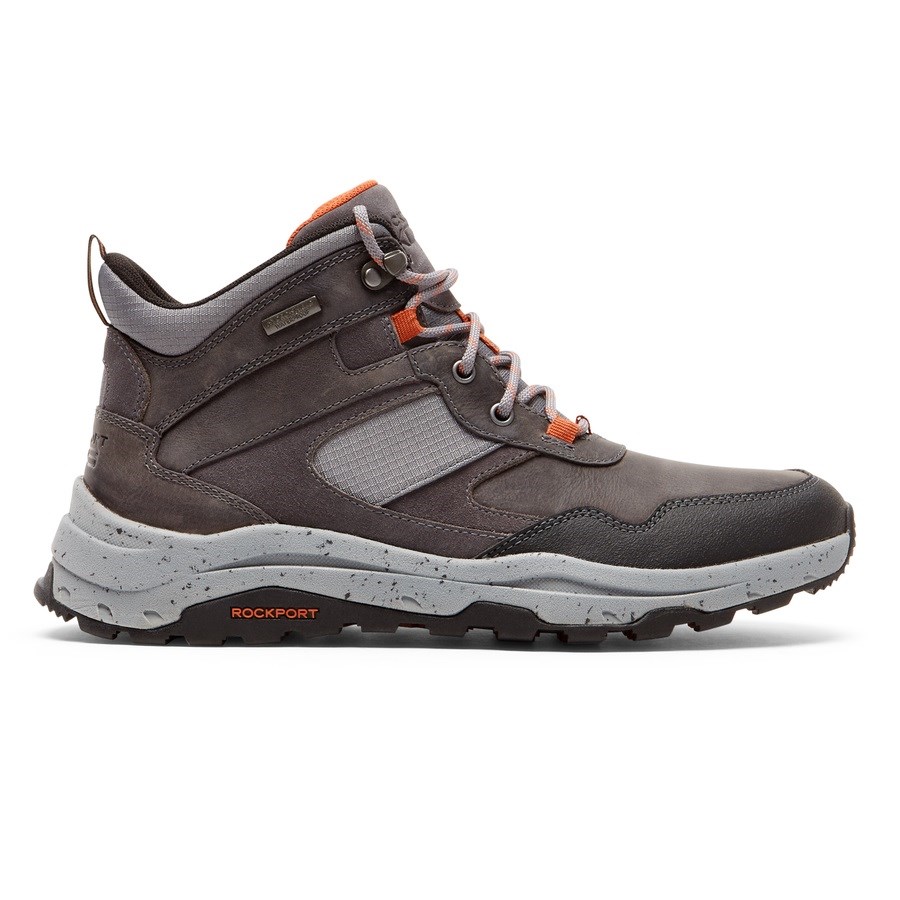 Rockport XCS Pathway Mid Waterproof Men\'s Boots Grey | JRH0S-PH