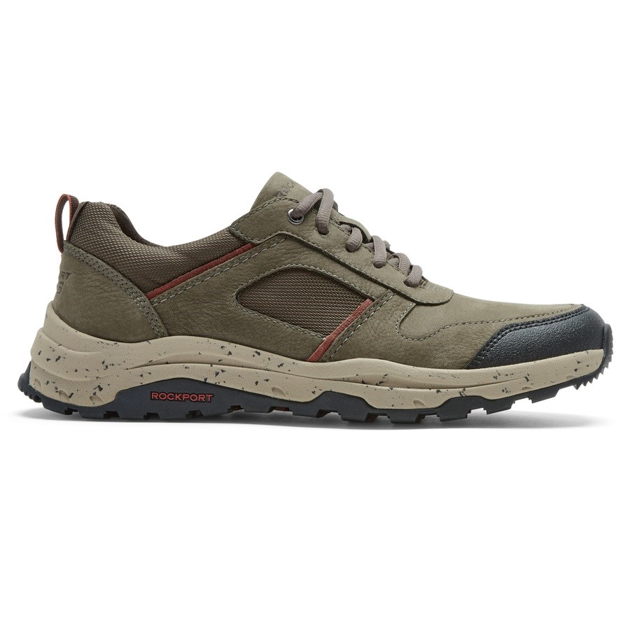 Rockport XCS Pathway Waterproof Ubal Trekker Men\'s Hiking Shoes Olive | VUJMX-PH