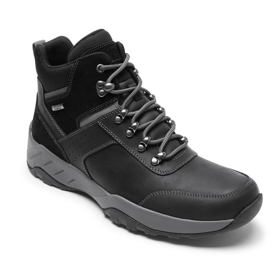 Rockport XCS Spruce Peak Trekker Waterproof Men's Hiking Boots Black | L3IKT-PH