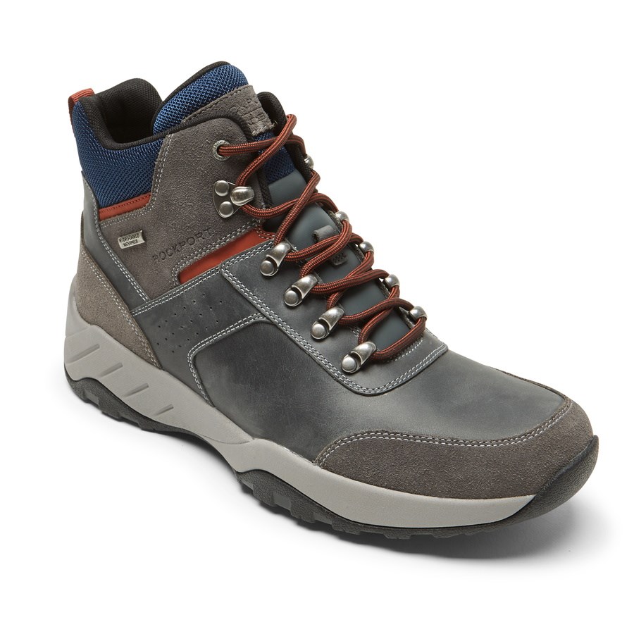 Rockport XCS Spruce Peak Trekker Waterproof Men's Hiking Boots Grey | Y1NHR-PH