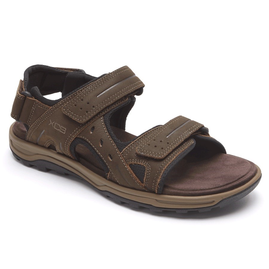 Rockport XCS Trail Technique Adjustable Men's Hiking Sandals Dark Brown | WOVTH-PH