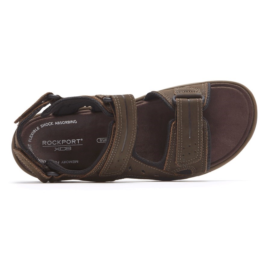 Rockport XCS Trail Technique Adjustable Men's Hiking Sandals Dark Brown | WOVTH-PH