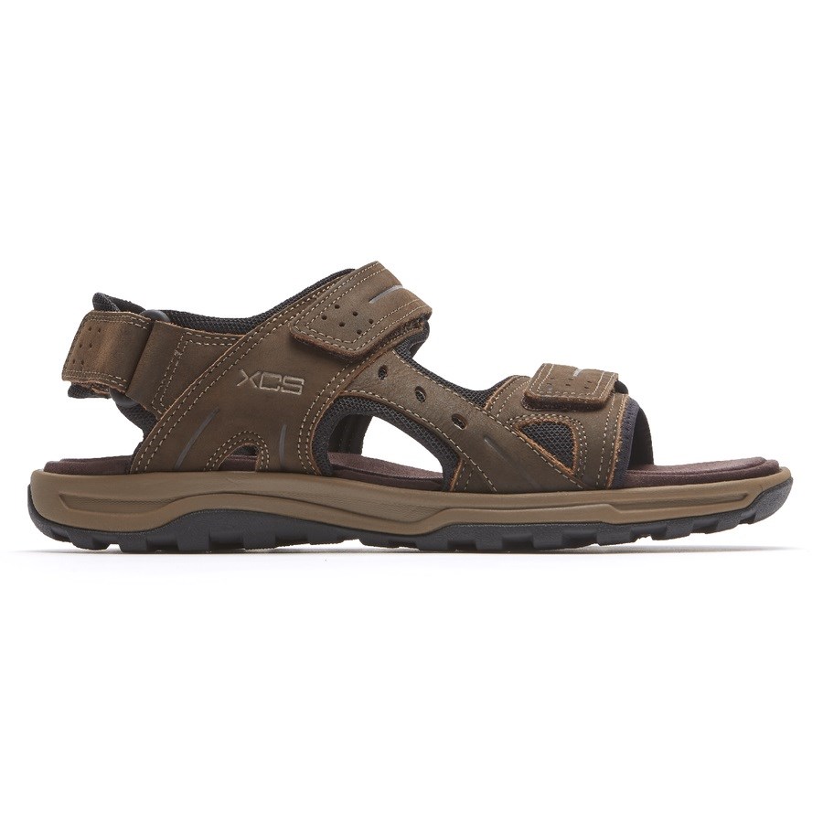 Rockport XCS Trail Technique Adjustable Men\'s Hiking Sandals Dark Brown | WOVTH-PH