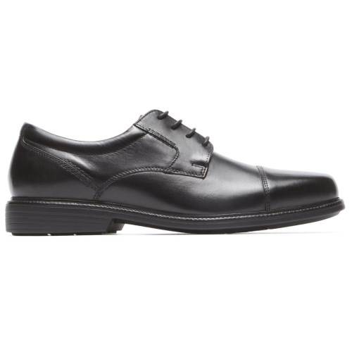 Rockport Charles Road Cap Toe Men's Oxfords Shoes Black | RJ32Z-PH