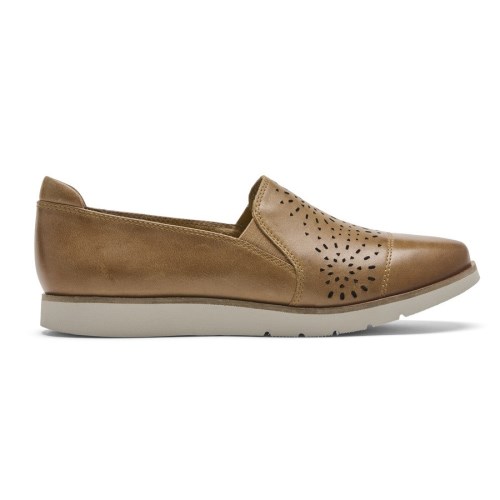 Rockport Cobb Hill Laci Twin-Gore Slip-On Women's Loafers Brown | 5GOXK-PH