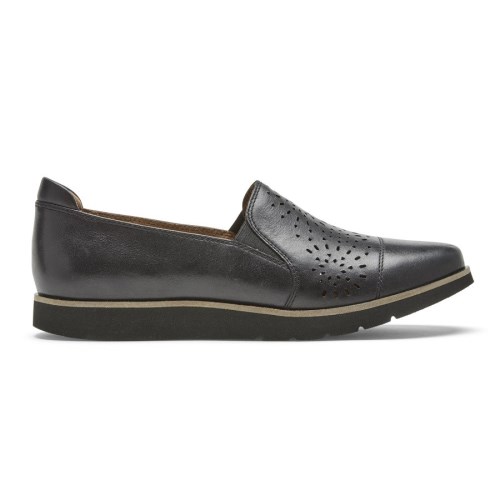 Rockport Cobb Hill Laci Twin-Gore Slip-On Women's Loafers Black | VJ0OW-PH