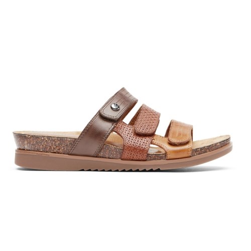 Rockport Cobb Hill May Women's Slides Brown | 4RM3P-PH