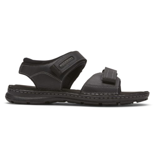 Rockport Darwyn Quarter-Strap Men's Sandals Black | NXR1Z-PH